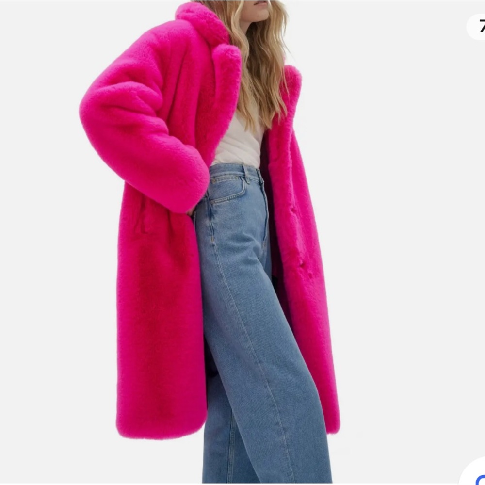 Noize faux fur pink jacket